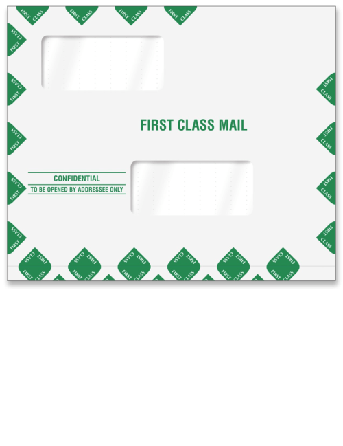 Expanding First Class Mail Envelope Landscape Style Double Window Confidential Text 80343EXP - DiscountTaxForms.com