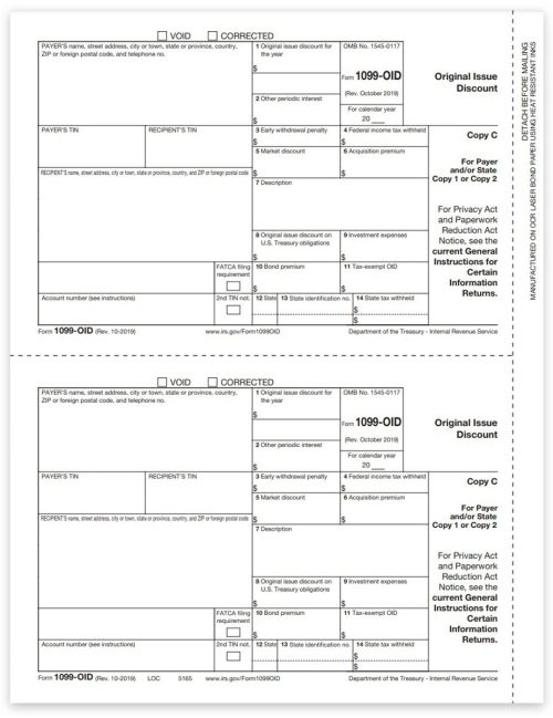 1099OID Tax Forms for 2022. Official State Copy C 1099-OID for Original Issue Discount - DiscountTaxForms.com