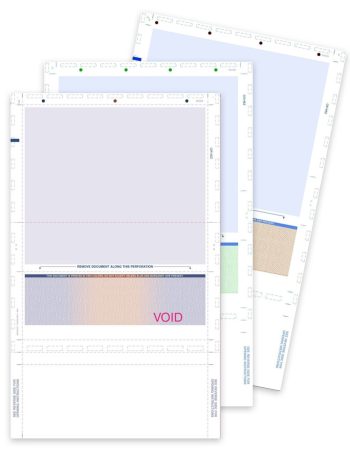 Pressure Seal Check Stock, 14" Legal Size, EZ-Fold Format in 3 Colors - DiscountTaxForms.com