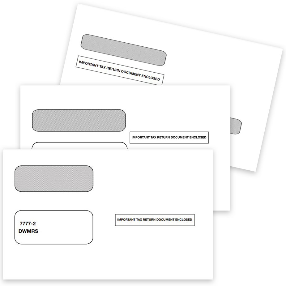 1099 Envelopes Group 1099 Envelopes for 2up 3up 4up 1099 Tax Forms, Important Tax Return Documents Enclosed, Security Tinted - DiscountTaxForms.com