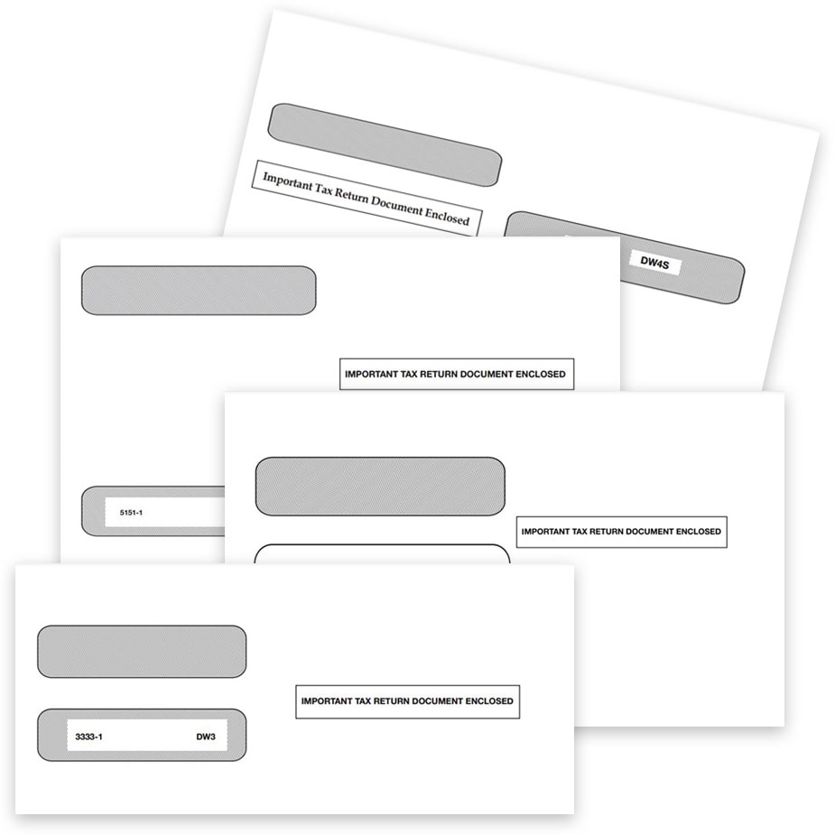 W2 Envelopes for Employee W2 Form Mailing, Double Window, Security Tint, "Important Tax Return Document Enclosed" Printed on Front - DiscountTaxForms.com