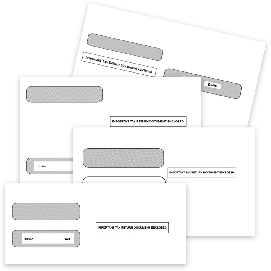 W2 Envelopes for Employee W2 Form Mailing, Double Window, Security Tint, "Important Tax Return Document Enclosed" Printed on Front - DiscountTaxForms.com