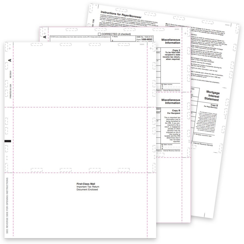 1099 Pressure Seal Forms, Blank & Preprinted Pressure Seal 1099 Forms for Recipients - DiscountTaxForms.com