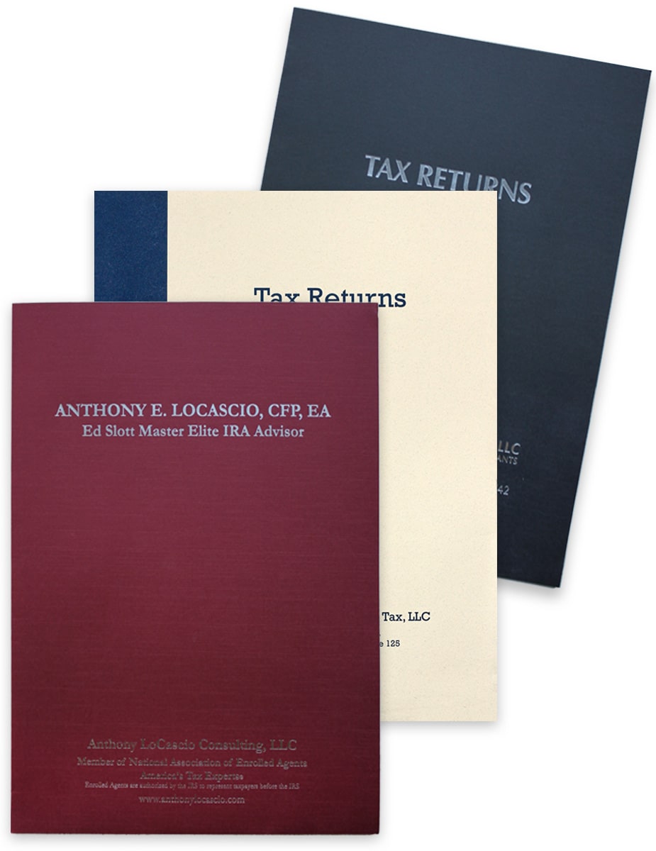 Custom Tax Folders Personalized with Logos and Business Info for CPAs and Accountants - DiscountTaxForms.com