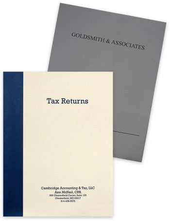 Custom Personalized Tax Return Folders with Logos and Business Information, Ink Imprinting - DiscountTaxForms.com
