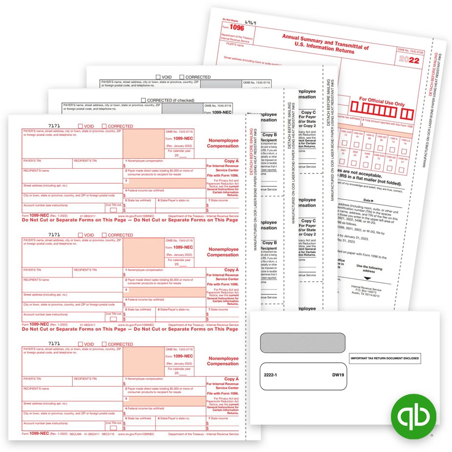 Intuit QuickBooks 1099 Tax Forms for 2022, Compatible with QuickBooks at Discount Prices, No Coupon Code Needed - DiscountTaxForms.com