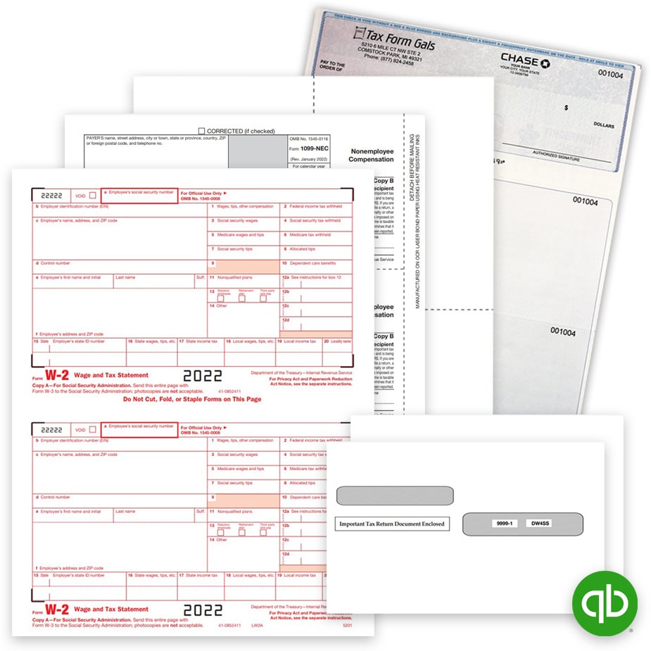 Intuit QuickBooks Compatible Forms, 2022 Tax Forms and Logo Checks at Big Discounts, No Coupon Needed - DiscountTaxForms.com