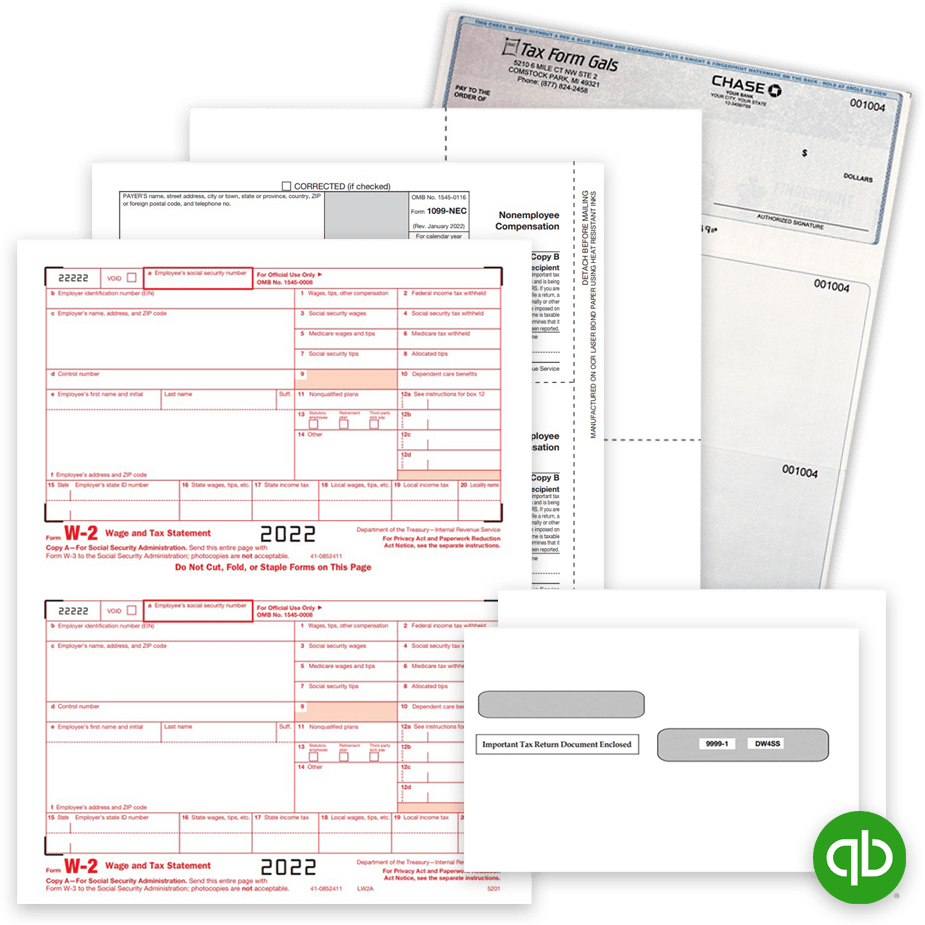 Intuit QuickBooks Compatible Forms, 2022 Tax Forms and Logo Checks at Big Discounts, No Coupon Needed - DiscountTaxForms.com