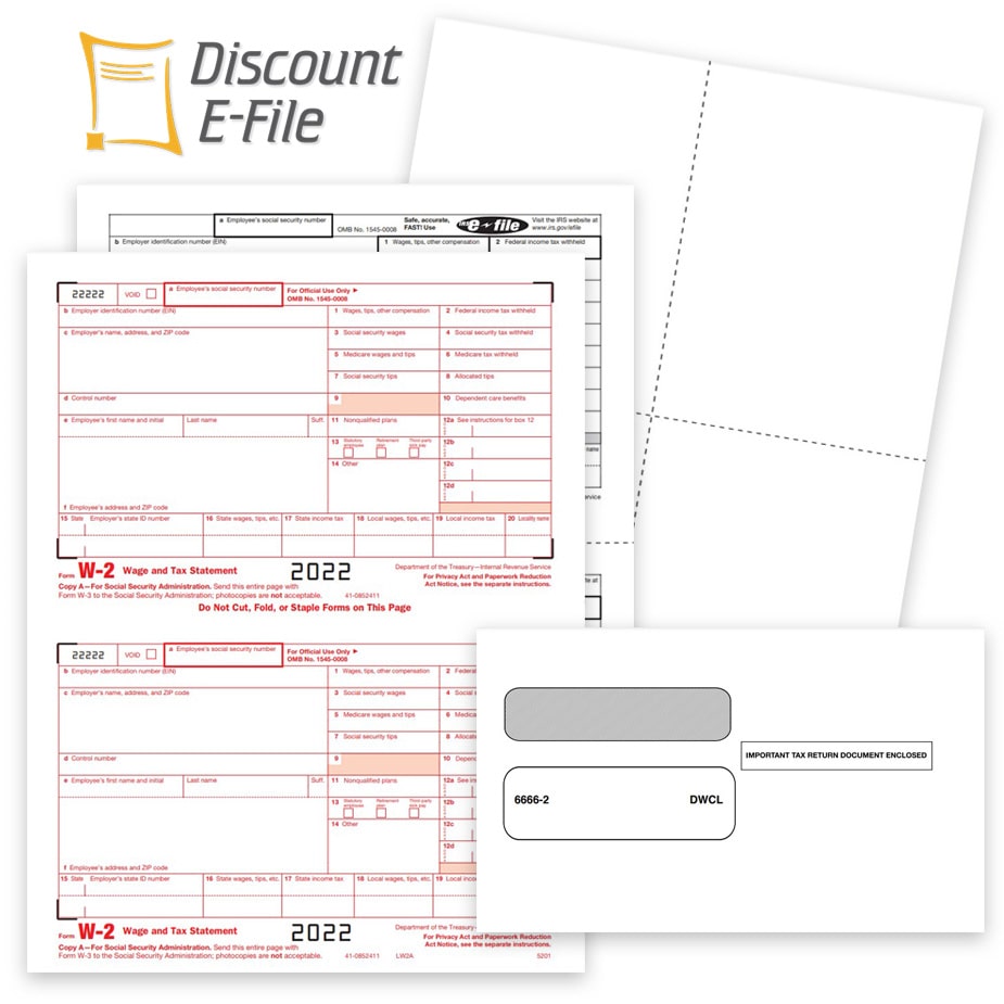 Discount W2 Tax Forms and Envelopes at Discount Prices, No Coupon Needed - DiscountTaxForms.com