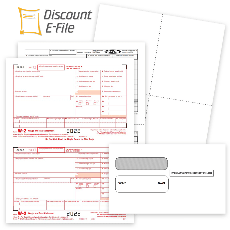 W2 Forms Envelopes W2 Tax Forms and Envelopes at Discount Prices, No Coupon Needed - DiscountTaxForms.com