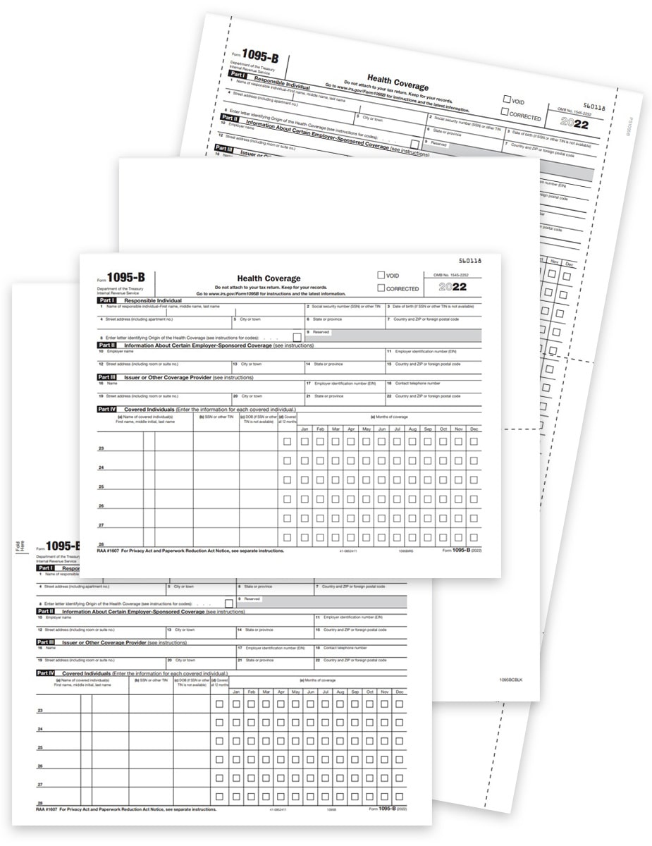 1095B ACA Forms for Health Care Insurance Coverage Reporting for the IRS and Employees - DiscountTaxForms.com