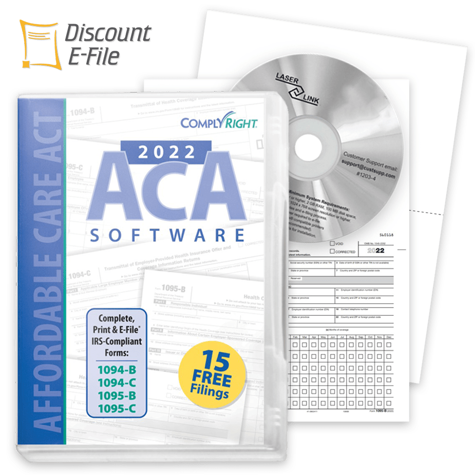 ACA 1095 Software for Efling with the IRS and Printing Employee 1095B and 1095C Forms - DiscountTaxForms.com