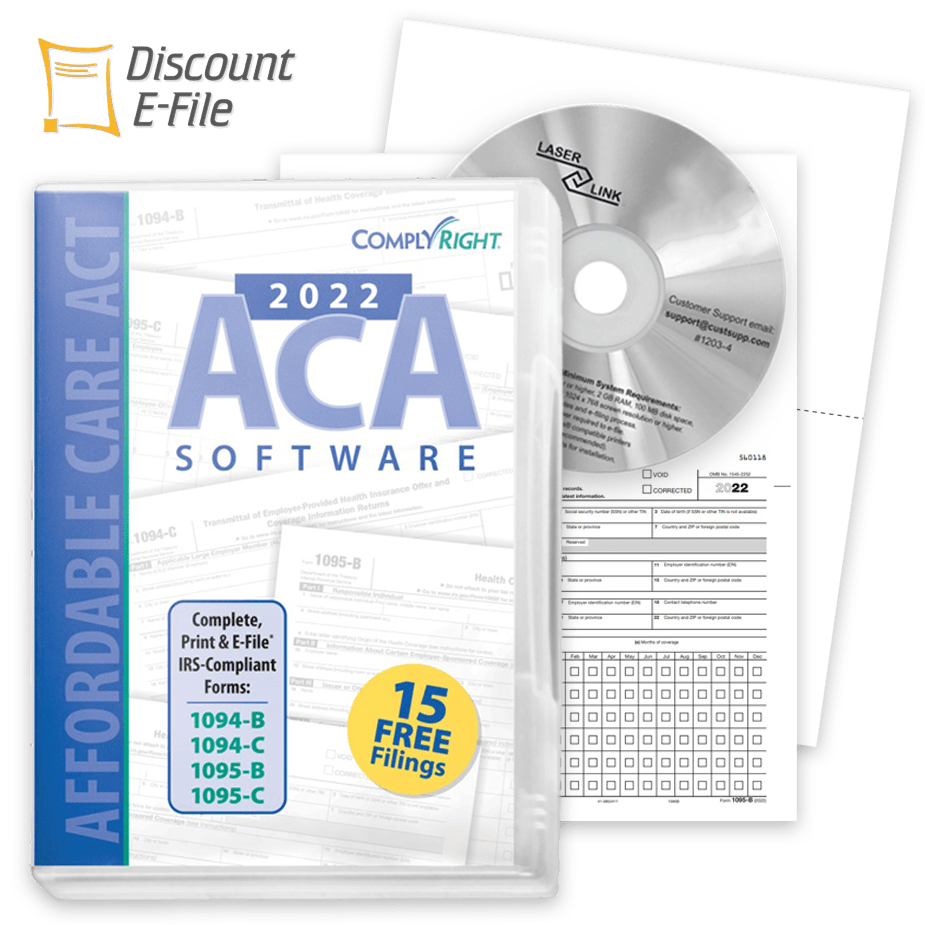 Software for ACA 1095 Efiling and Printing ACA 1095 Software for Efling with the IRS and Printing Employee 1095B and 1095C Forms - DiscountTaxForms.com