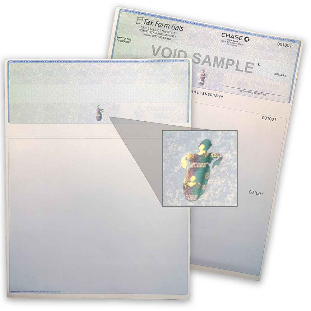 Blank Hologram Security Checks - 500 High Security Laser Checks With Vouchers For QuickBooks