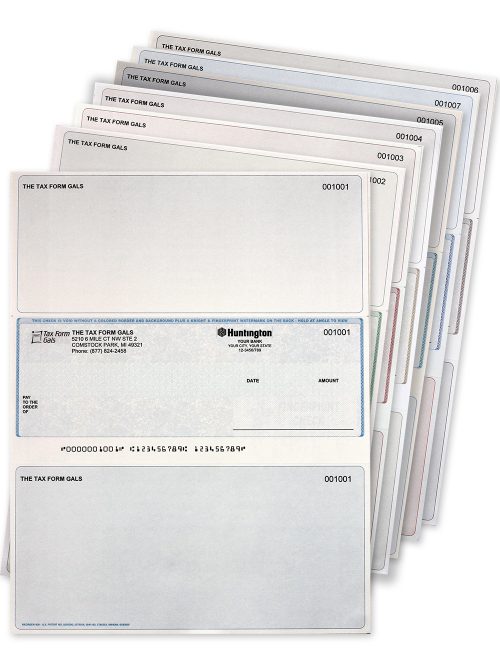Order Preprinted, Middle Format Business Checks at Big Discounts - No Coupon Needed! 7 Colors. High-Security Checks - DiscountTaxForms.com