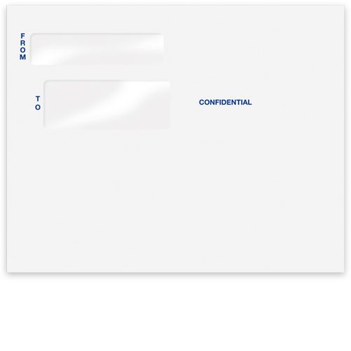 Large, Confidential Envelopes with 2 Windows in Top Left Corner, Tamper Evident Flap - DiscountTaxForms.com