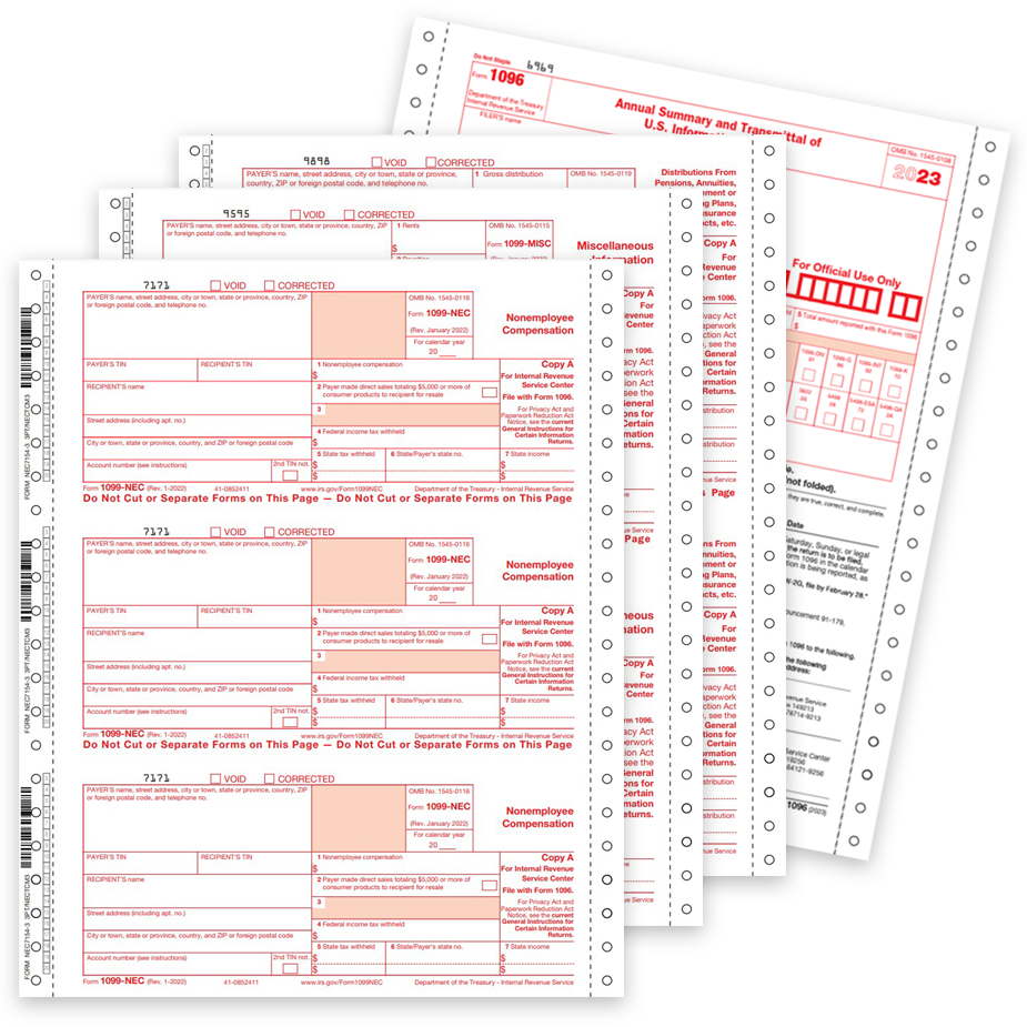 1099 Carbonless Continuous Tax Forms 2023 1099 Carbonless Continuous Forms for 2023, Multi-Part Official IRS 1099 Forms - DiscountTaxForms.com