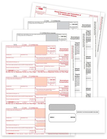 1099NEC Tax Form and Envelope Sets for Reporting Non-Employee Compensation - DiscountTaxForms.com