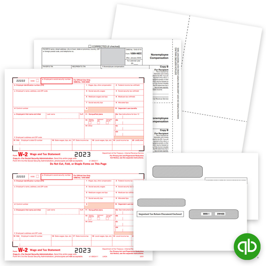 QuickBooks Tax Forms for 2023, Intuit Compatible 1099 & W2 Forms at Big Discounts, No Coupon Needed - DiscountTaxForms.com