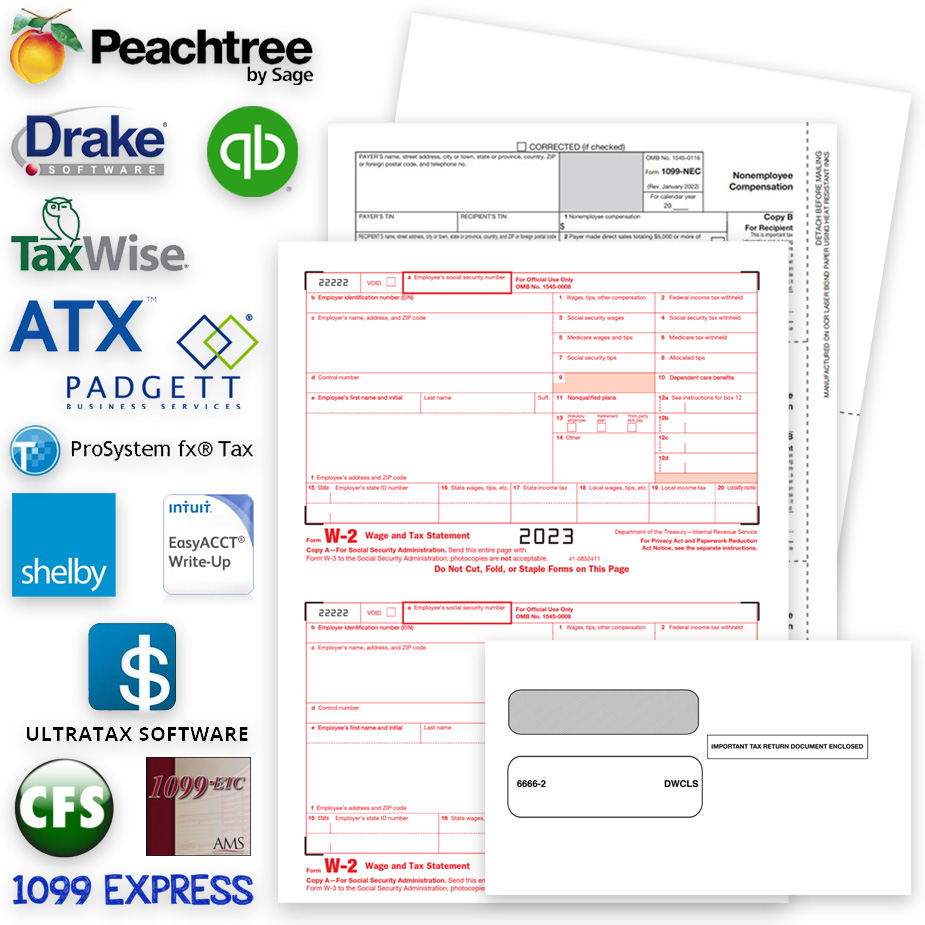 Software Compatible 1099 & W2 Forms for Business Accounting and Bookkeeping Programs - DiscountTaxForms.com