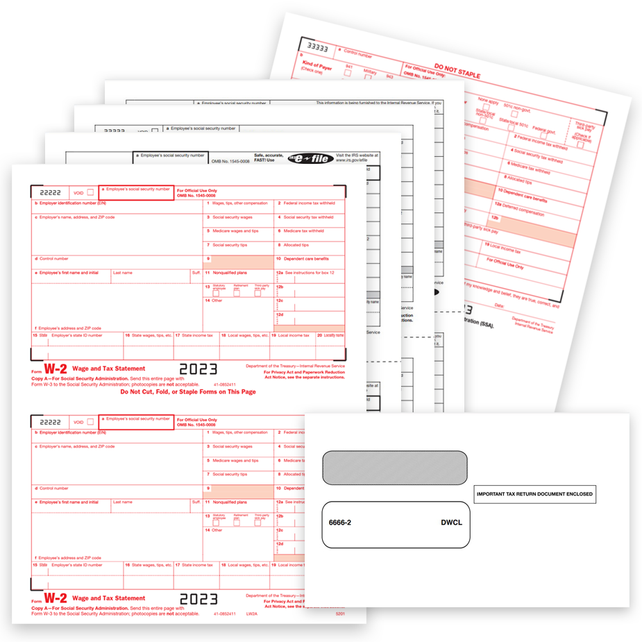 2023 W2 Forms Sets with Envelopes, Official IRS W-2 Forms, Blank W2 Paper and More - DiscountTaxForms.com