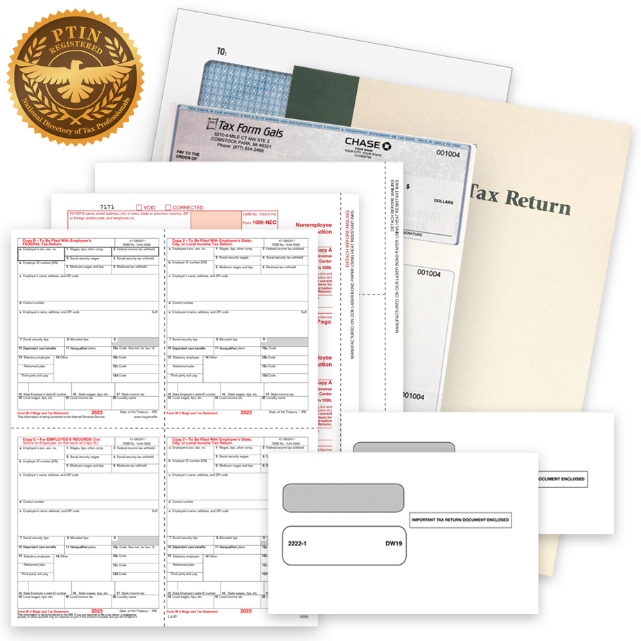 Product Group PTIN Members PTIN Directory Members Order Tax Forms, Business Checks and Client Presentation Materials - DiscountTaxForms.com