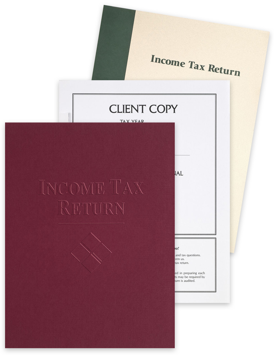 Income Tax Return Folders and Covers Client Income Tax Return Folders at Discount Prices - No Coupon Code Needed - DiscountTaxForms.com