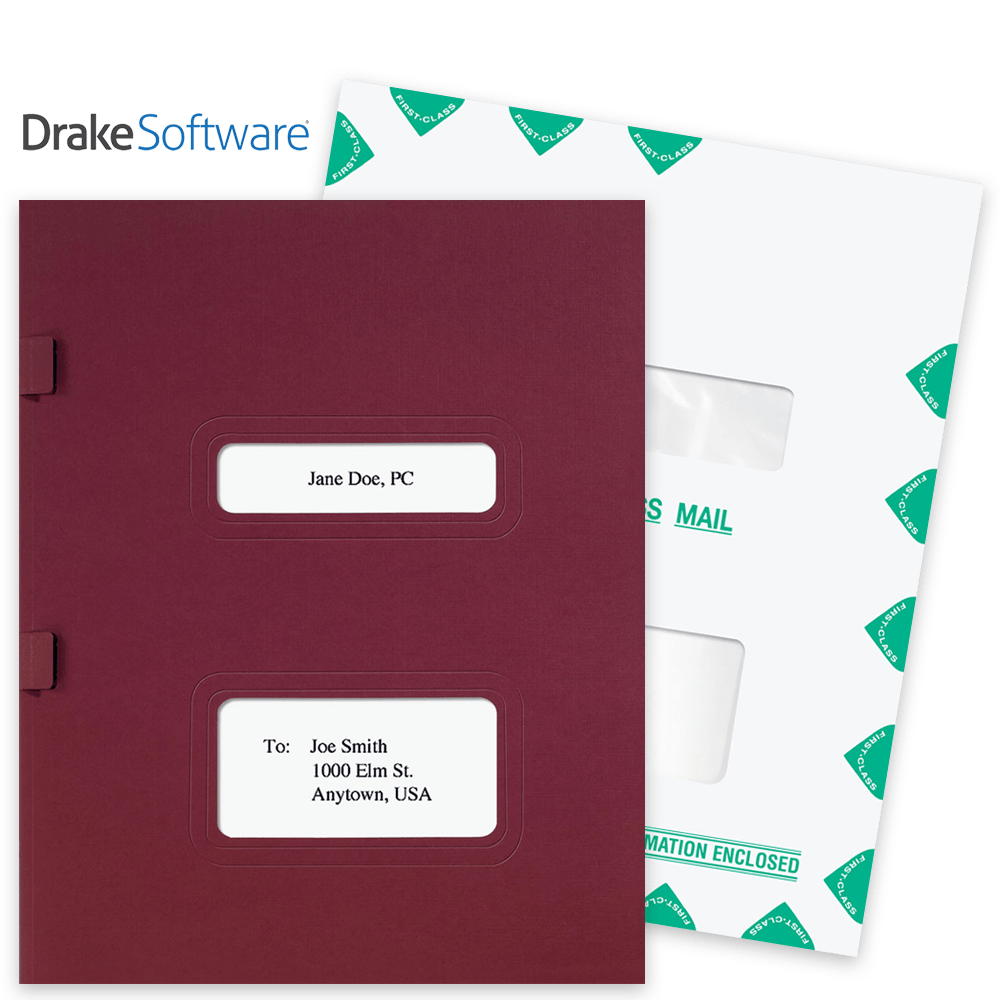 Drake Software Compatible Folders Envelopes Drake Tax Software Compatible Window Folders and Envelopes for Client Presentation - DiscountTaxForms.com