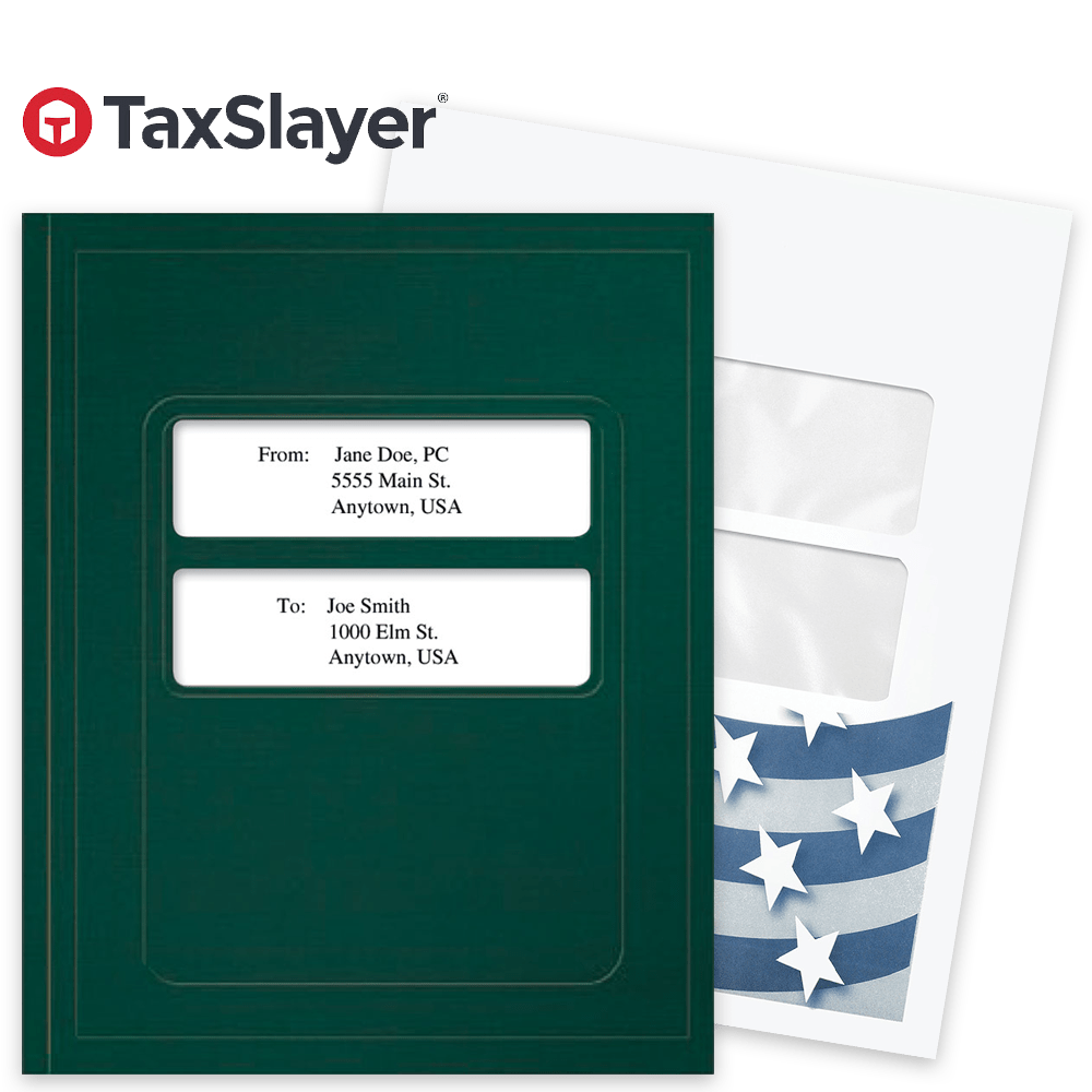 Tax Slayer Software Compatible Folders Envelopes Tax Slayer Software Compatible Window Folders and Envelopes for Client Presentation - DiscountTaxForms.com
