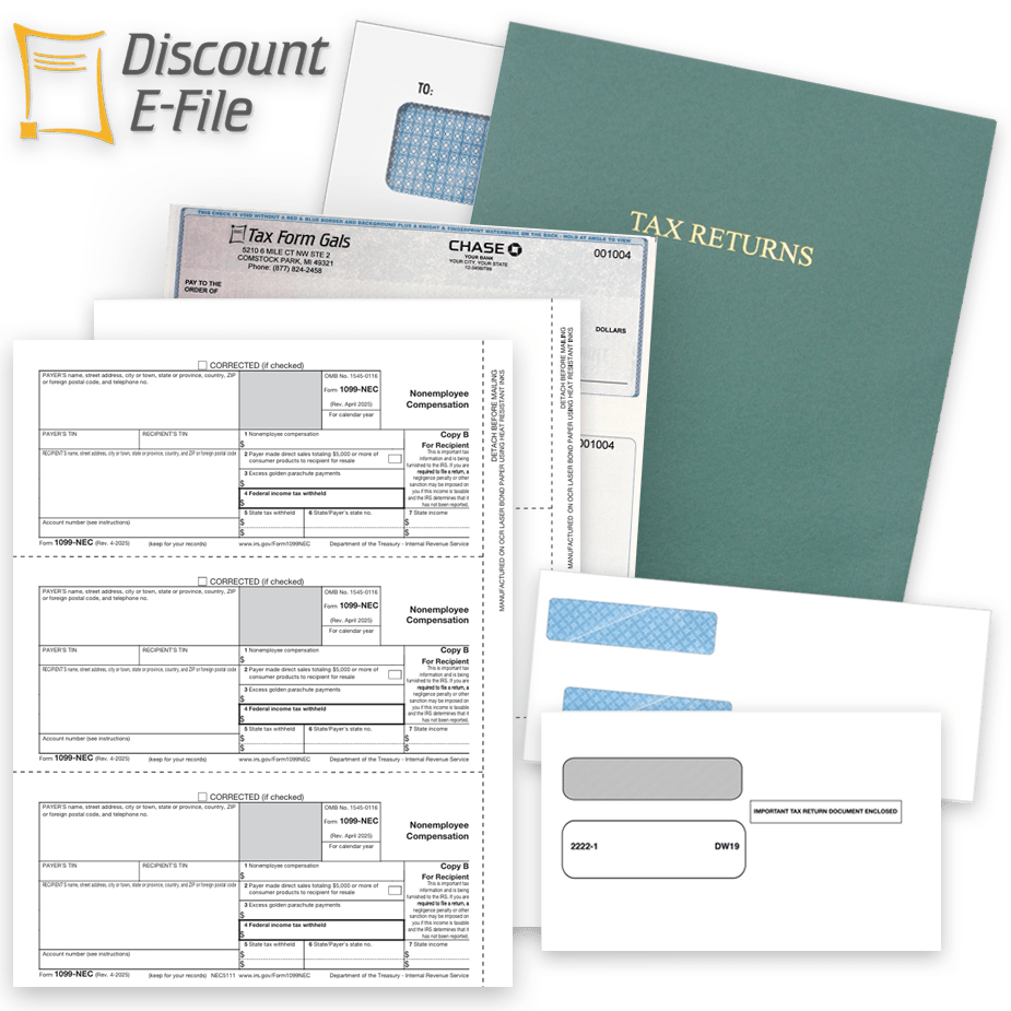 1099 W2 Tax Forms and Envelopes, Tax Folders, Business Checks Order Essential Business Supplies at Big Discounts, No Coupon Needed for Cheap 1099 & W2 Tax Forms, Envelopes, Tax Folders, Business Checks and More - DiscountTaxForms.com