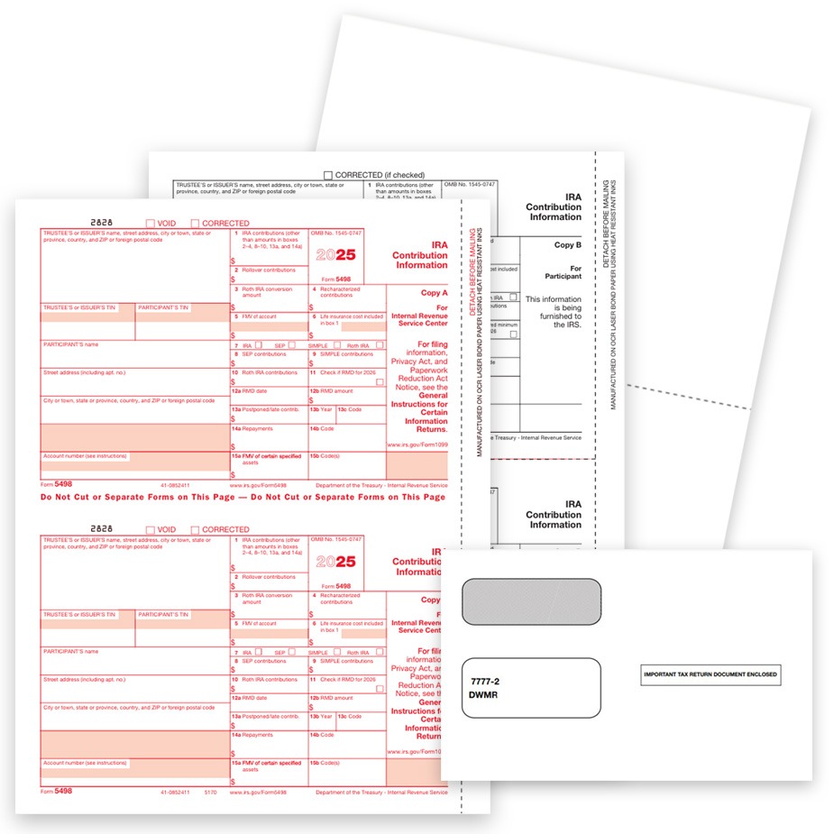 5498 Tax Forms and Envelopes for 2025 - DiscountTaxForms.com