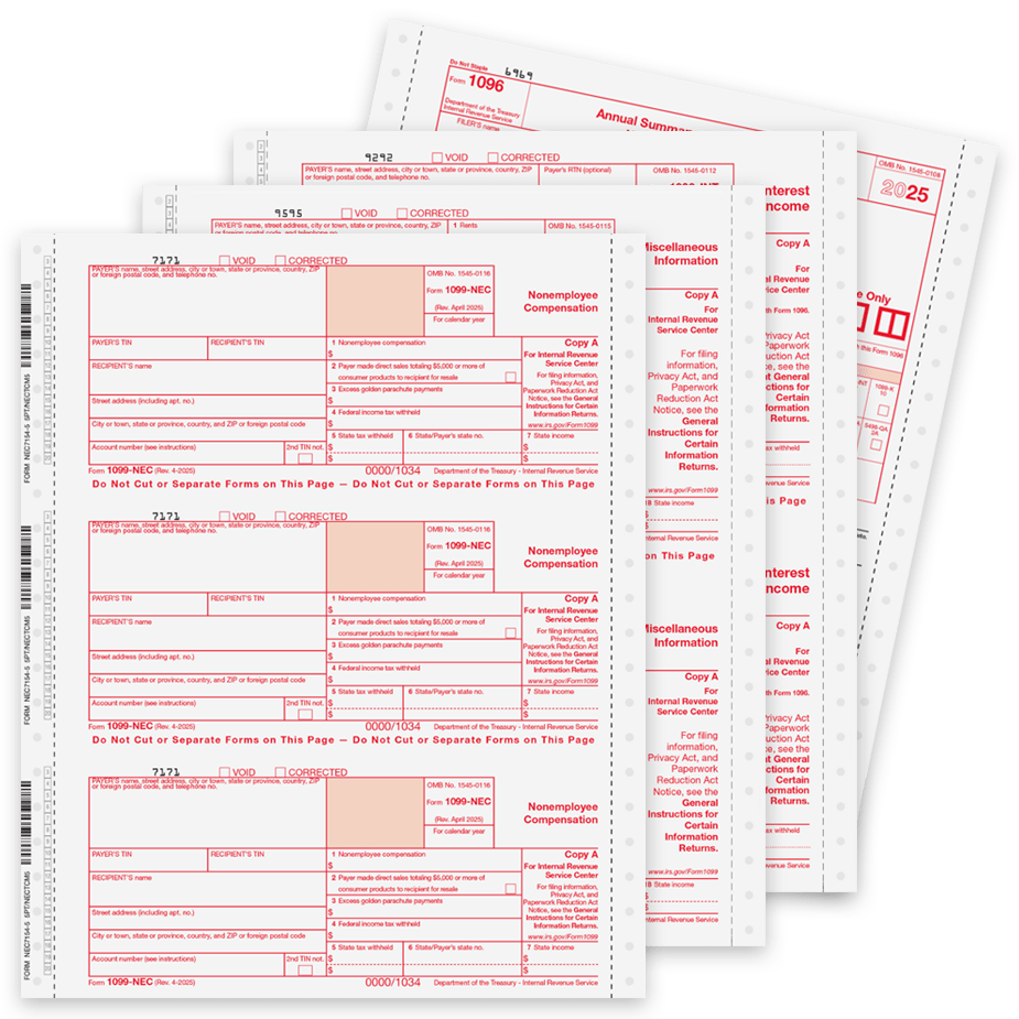 Order 1099 Carbonless Continuous Forms, 1099NEC, MISC, DIV, INT and 1096 Carbonless Forms - DiscountTaxForms.com