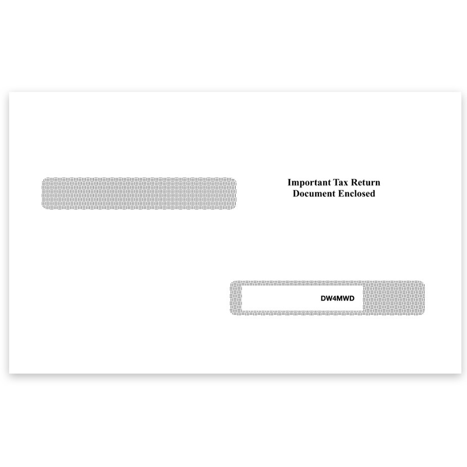 Order 1099R Envelopes with Diagonal Seam for Machine Sealers, Use with 4up 1099-R forms - DiscocountTaxForms.com